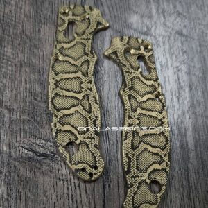 BLEMISH - Spyderco Manix 2 - Brass Scales - Snake Skin Laser Engraved