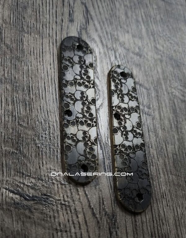 BLEM - victorinox brass relief skulls aged BLEMISH - Victorinox Cadet - Brass Scales Aged - Skulls Relief Laser Engraved