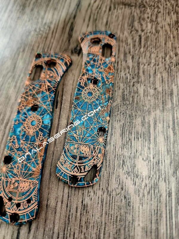 Shipwreck Patina - Goonies Map - MINI Benchmade Bugout - Laser Engraved Copper Knife Scales - Flytanium *Scales / Knife handles Only*